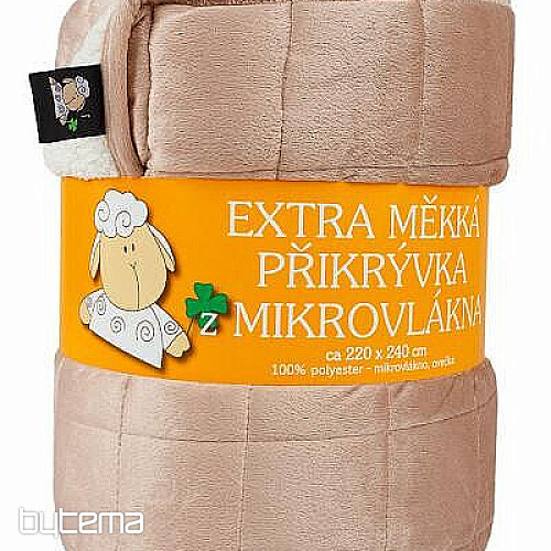 Deka z mikrovlákna EXTRA MÄKKÁ OVEČKA prešiv Oriešková