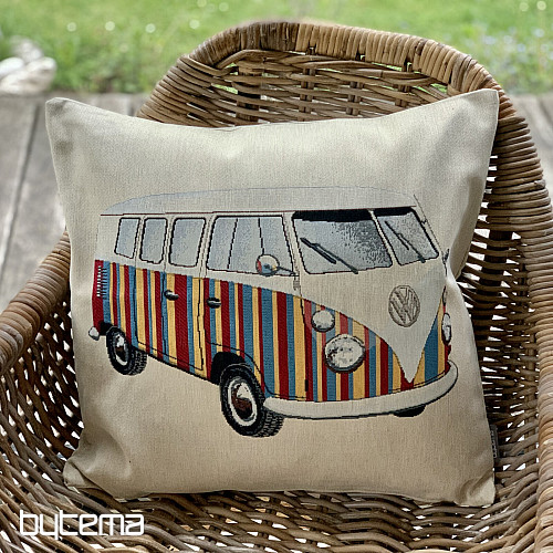 Gobelínový obliečka na vankúš AUTOBUS VW HIPPIE