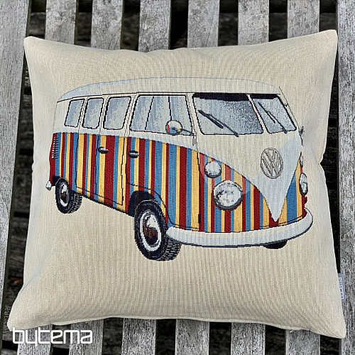 Gobelínový obliečka na vankúš AUTOBUS VW HIPPIE