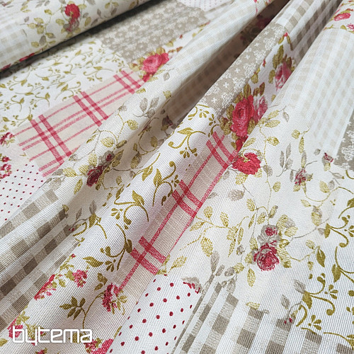 Dekoračná látka RUŽA MARTA patchwork