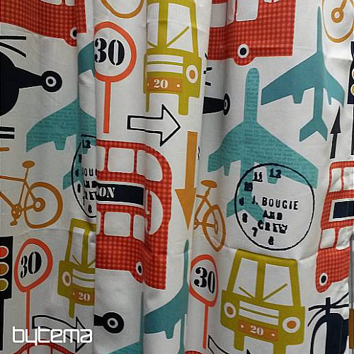 Detská dekoračná látka DOPRAVA, TRAFFIC
