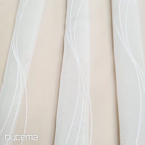 Vyšívaná luxusná záclona biela GERSTER 556/0001 biela