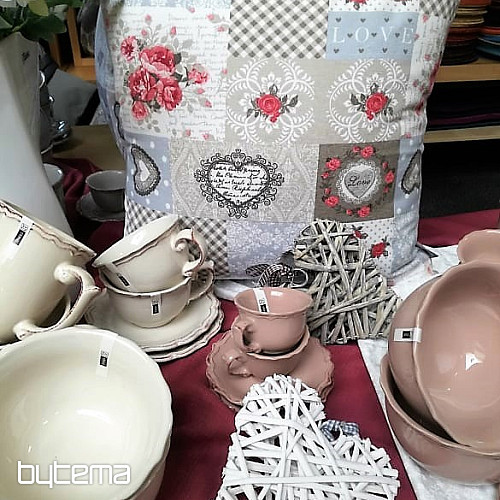 Dekoračná látka LIA béžová patchwork