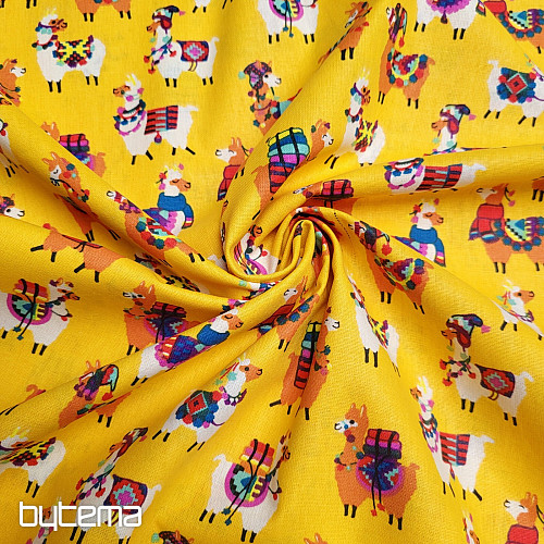 Dekoračná látka LAMA žltá