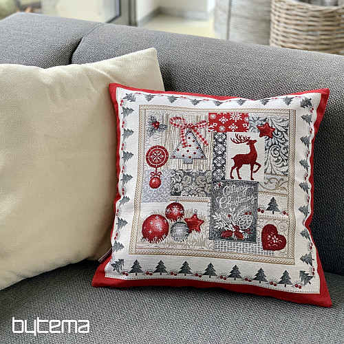 Vianočný gobelínový obliečka vankúš MERRY CHRISTMAS