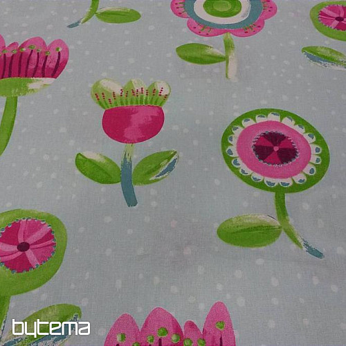 Detská bavlnená látka Tulipány