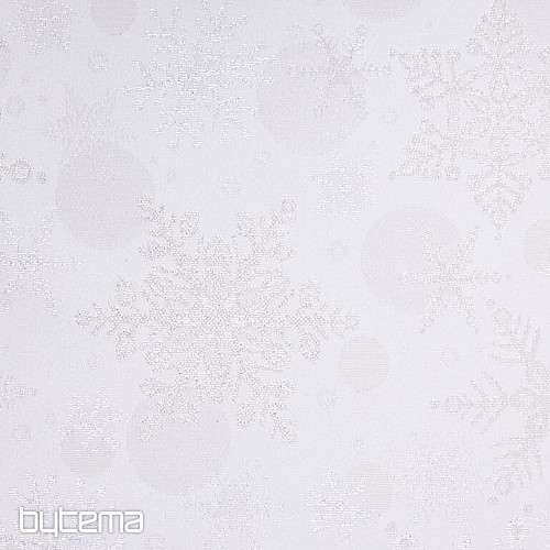 Dekoračná žakárová látka VLOČKY II. natur silver
