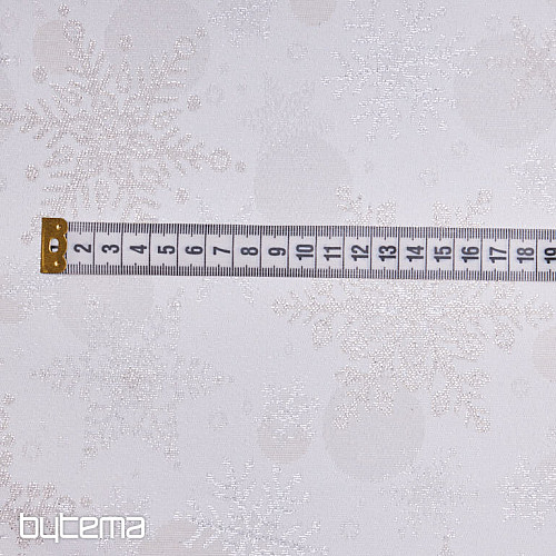 Dekoračná žakárová látka VLOČKY II. natur silver