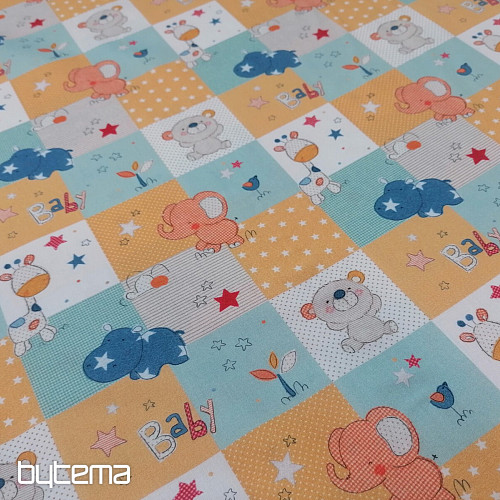 Bavlnená látka BABY ZOO multifarebná