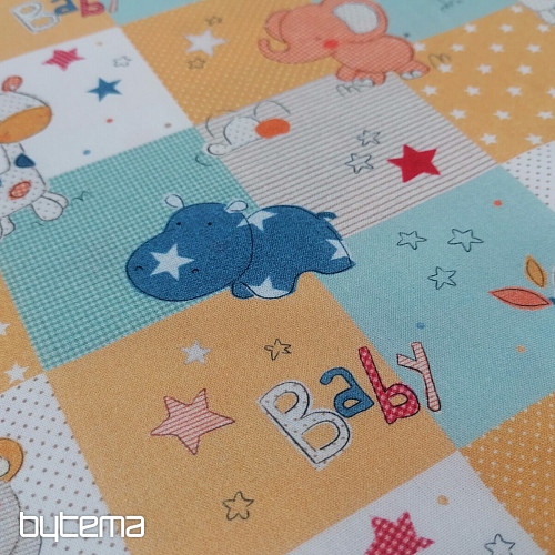 Bavlnená látka BABY ZOO multifarebná