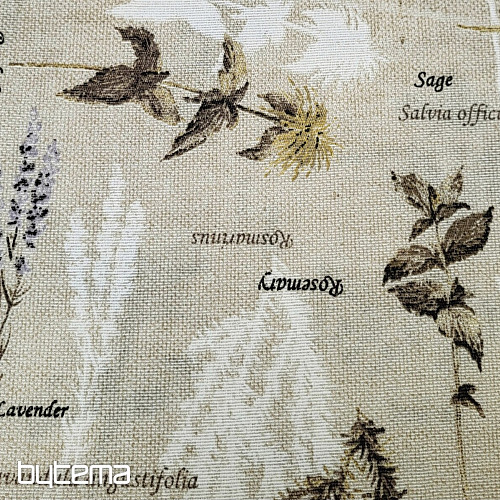 Dekoračná látka BOTANICO hnedá