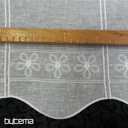 záclona na vitrážku kvety 11383 biela