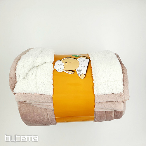 deka z mikrovlákna EXTRA Mekka OVEČKA prešiv béžovosivá