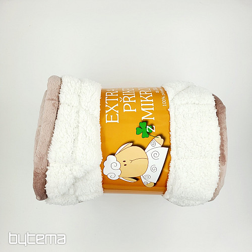 deka z mikrovlákna EXTRA Mekka OVEČKA prešiv béžovosivá