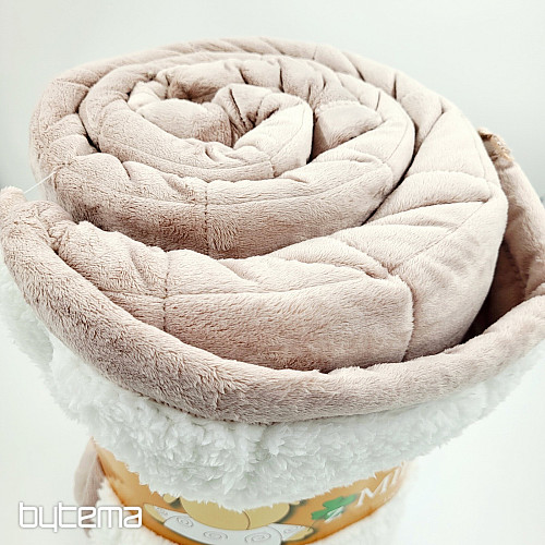 deka z mikrovlákna EXTRA Mekka OVEČKA prešiv béžovosivá