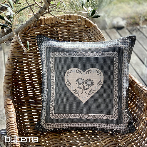 Gobelínová obliečka na vankúš SELSKÁ JIZBA sivý