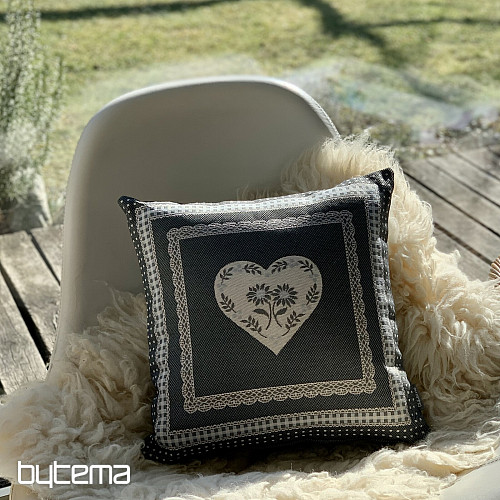 Gobelínová obliečka na vankúš SELSKÁ JIZBA sivý