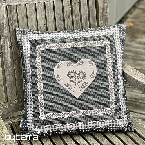 Gobelínová obliečka na vankúš SELSKÁ JIZBA sivý