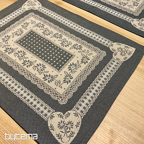 Gobelínový obrus a šál SELSKÁ JIZBA šedá