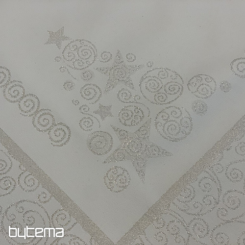 vianočné ubrus ORNAMENT stříbrná natur