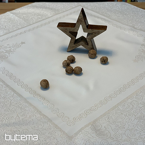vianočné ubrus ORNAMENT stříbrná natur