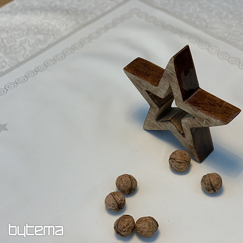vianočné ubrus ORNAMENT stříbrná natur