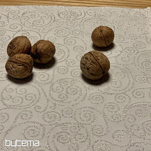 Vianočné prestieranie FLASH ornament stříbrné natur