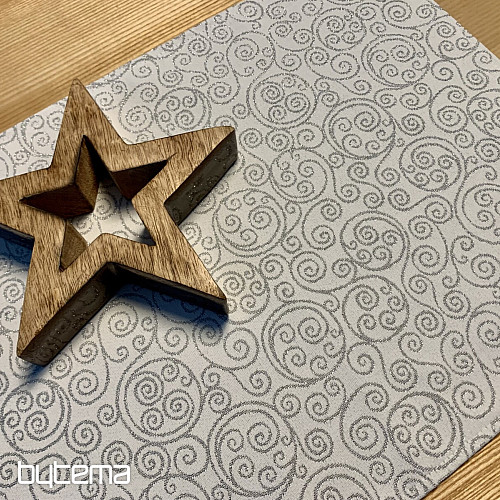 Vianočné prestieranie FLASH ornament stříbrné