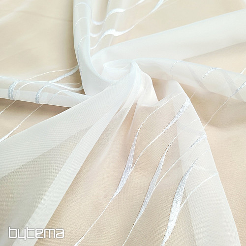 Vyšívaná luxusná záclona bílá GERSTER  195/0001