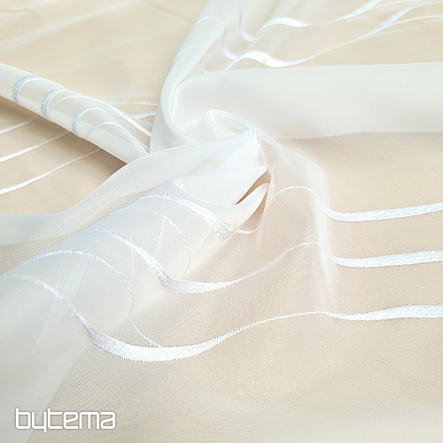 Vyšívaná luxusná záclona bílá GERSTER  195/0001