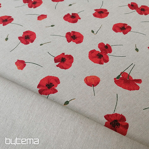 Dekoračná látka Vlčí mak POPPY