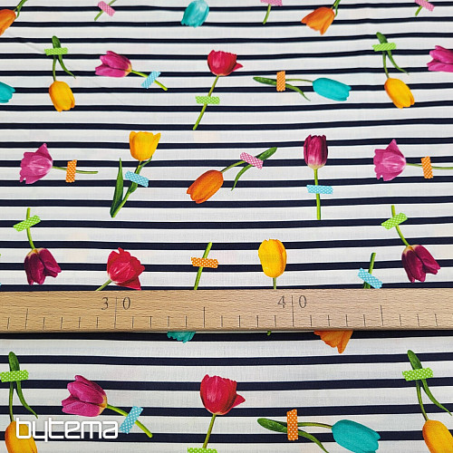 Bavlnená látka TULIPÁNY