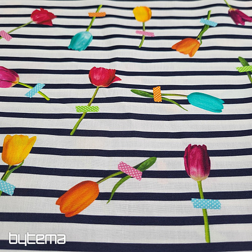 Bavlnená látka TULIPÁNY