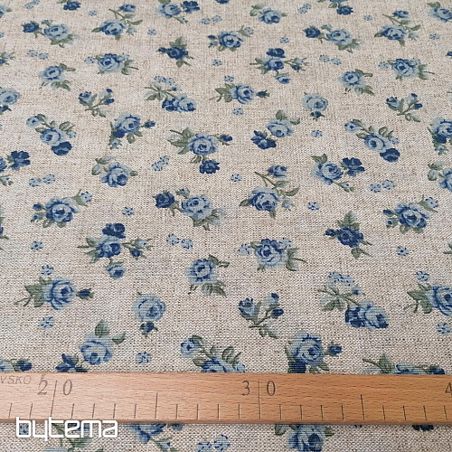 Dekoračná látka RUŽA modrá