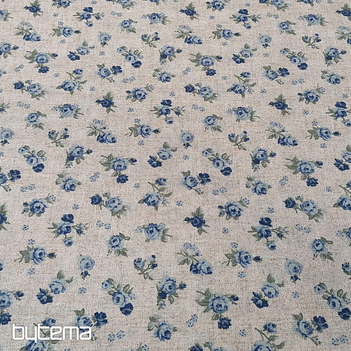 Dekoračná látka RUŽA modrá