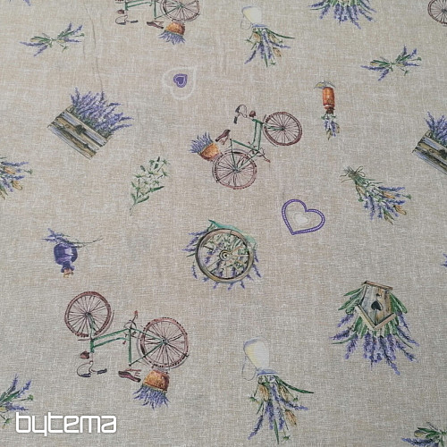 Dekoračná látka LEVANDUĽA BICYKEL 2