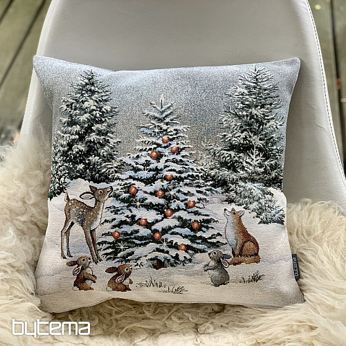 Vianočný gobelínový povlak ZVIERATKA PRI STROMKU