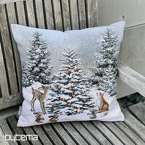 Vianočný gobelínový povlak ZVIERATKA PRI STROMKU