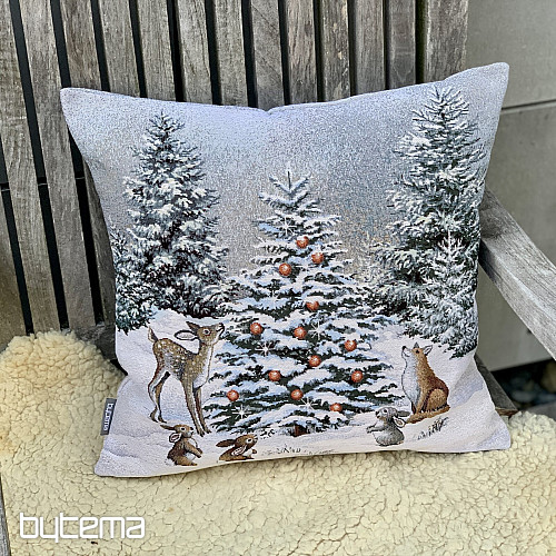 Vianočný gobelínový povlak ZVIERATKA PRI STROMKU