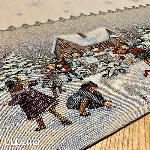 Gobelínový obrus a šál ZIMNÉ RADOVÁNKY