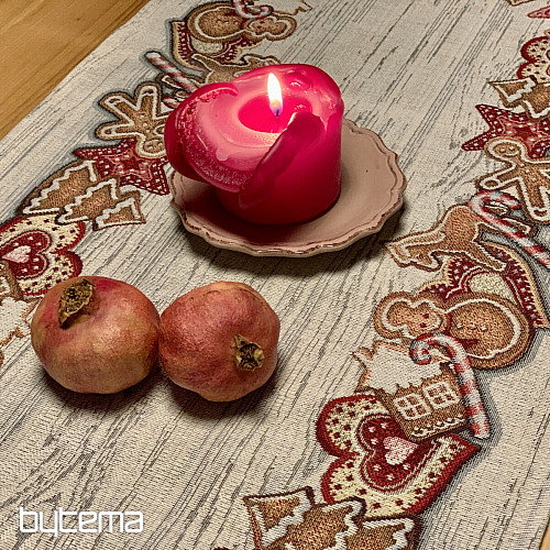 Gobelínový obrus a šál VIANOČNÉ PERNÍČKY
