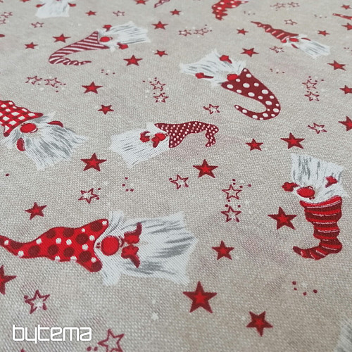 Vianočné dekoračné látka Trpaslíci