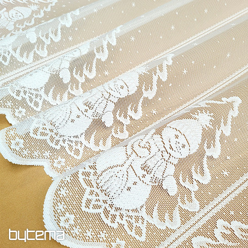 VIANOČNÁ žakárová záclona na vitrážku SNEHULÁK