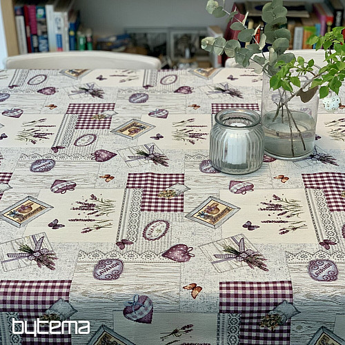 Gobelínový ubrus a šál Levandule Provence