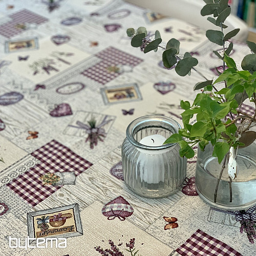 Gobelínový ubrus a šál Levandule Provence