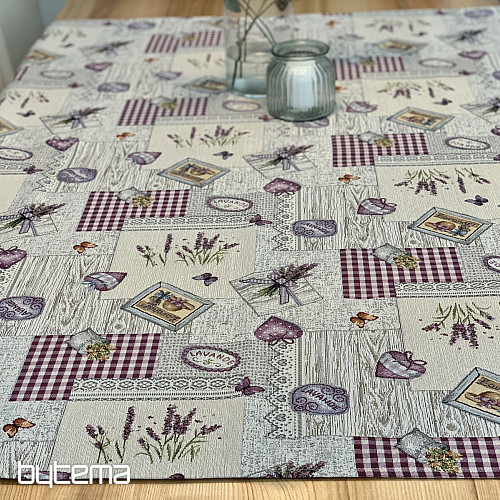 Gobelínový ubrus a šál Levandule Provence