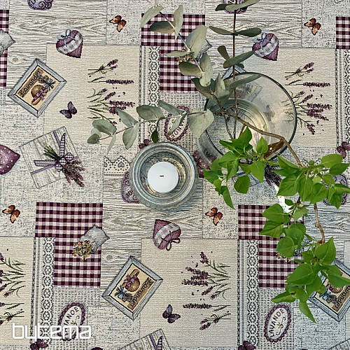 Gobelínový ubrus a šál Levandule Provence