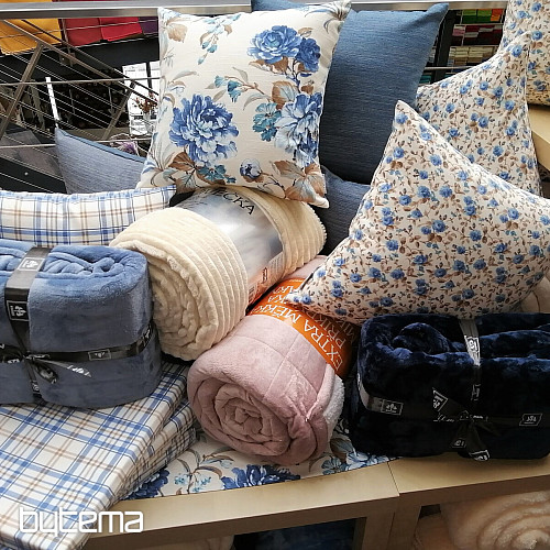 Dekoračné povlak LAURA káro modré