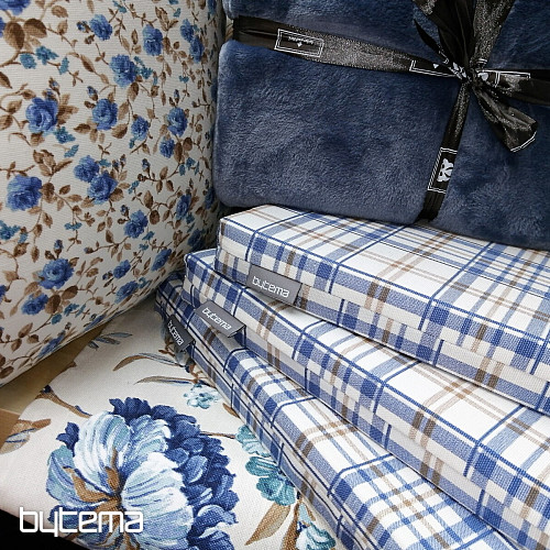 Dekoračné povlak LAURA káro modré