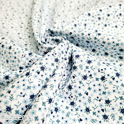 Bavlnená látka Tomette kytička modrá